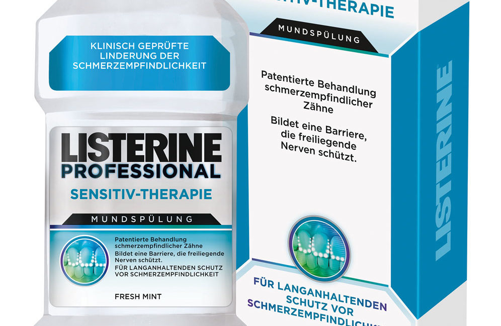 Das erste Listerine Therapeutikum für schmerzempfindliche Zähne nun auch im Drogeriemarkt erhältlich