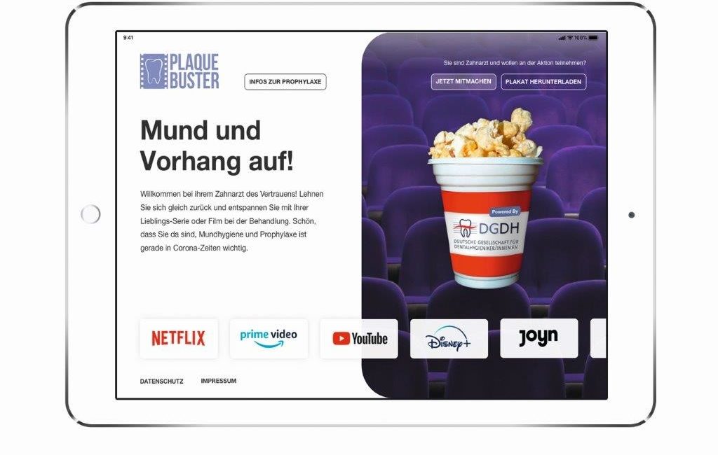 Corona-Aktion: DGDH und WEFRA LIFE laden mit „Plaquebuster“ Patienten zum Streaming in die Praxen ein